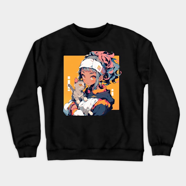 Cat Girl #1 Crewneck Sweatshirt by Neon Dream